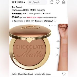 Too Faced Full Size Chocolate Soleil Bronzer